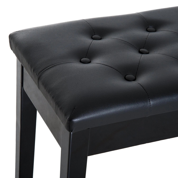 HOMCOM Banco de Piano Banco para Piano com Espaço de Armazenamento Assento de Couro Sintético Acolchoado76x36x50cm Preto - Image 9