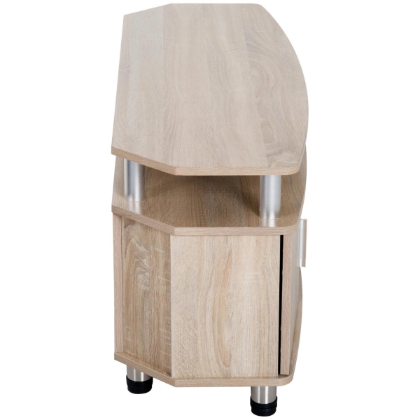 HOMCOM Móvel de TV Moderno Móvel para TV com Armário 2 Portas 2 Prateleiras 120x39,5x52cm Carvalho - Image 8