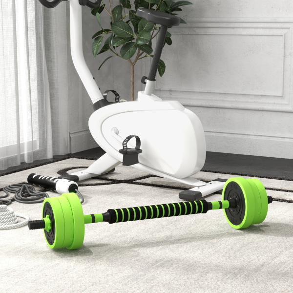 SPORTNOW Conjunto de Halteres 20kg 4 em 1 Conjunto de Pesos com Kettlebell Barra de Pesos para Treino de Força em Casa Ginásio Verde - Image 2