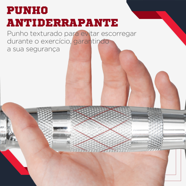 HOMCOM Conjunto de Halteres 12 kg com Barra Metálica e Cabeça Hexagonal para Treino em Casa Ginásio 28,8x11,5 cm Preto e Prata - Image 4