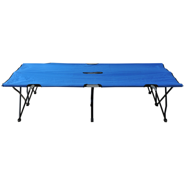 Outsunny Cama Dobrável de Campismo com 2 Lugares Cama Dupla Portátil com Bolsa de Transporte Carga 136 kg 193x125x40cm Azul - Image 9