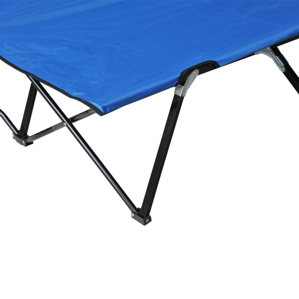 Outsunny Cama Dobrável de Campismo com 2 Lugares Cama Dupla Portátil com Bolsa de Transporte Carga 136 kg 193x125x40cm Azul - Image 8
