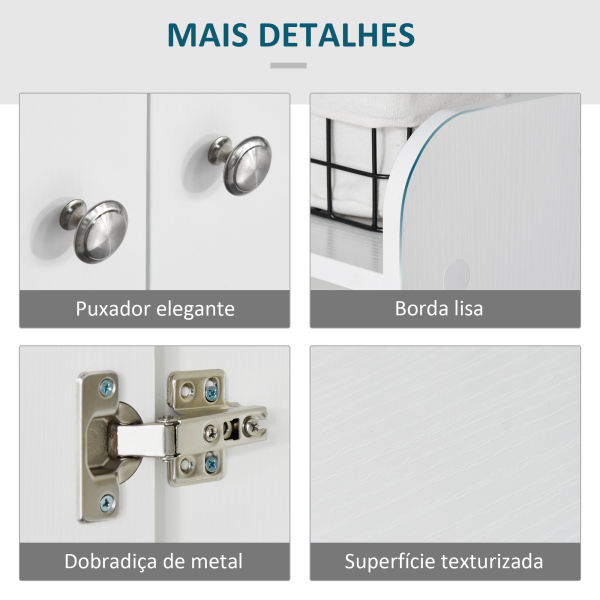 HOMCOM Sapateira Armário Multiuso com 2 Portas Prateleiras Interiores e 4 Prateleiras Exteriores com Altura Ajustável 83x30x90 cm Branco - Image 6
