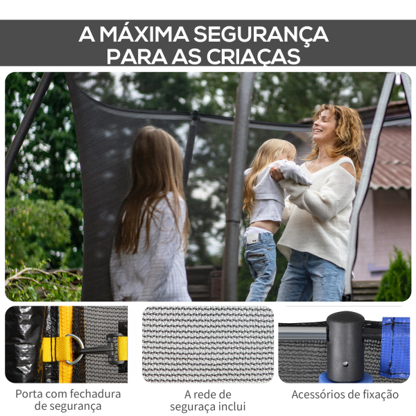 HOMCOM Rede de Segurança para Trampolim Rede de Substituição para Trampolins Ø244x180 cm Preto - Image 5