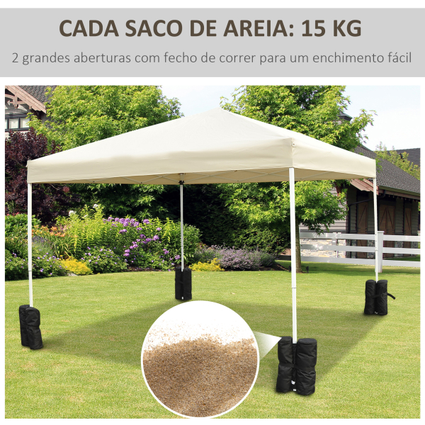 Outsunny Pack de 4 Sacos de Lastro Enchíveis para Carpa Tenda e Toldo Volume Máx. 15kg Ø14x42 cm Preto - Image 4