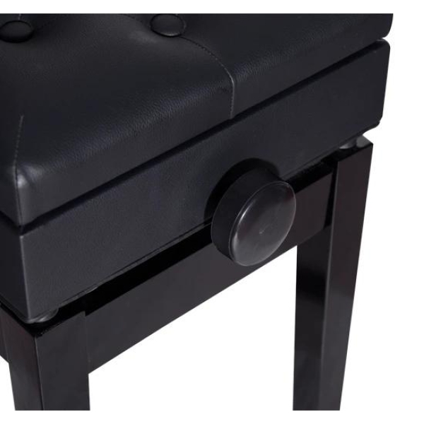 HOMCOM Banco de Piano com Espaço de Armazenamento Altura Ajustável com Assento Acolchoado Carga 200 kg 54,5x33x48-58 cm Preto - Image 8