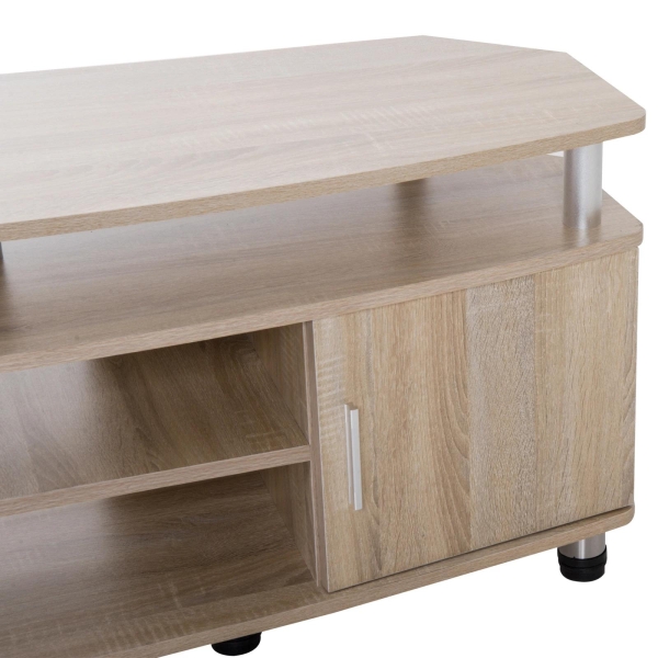 HOMCOM Móvel de TV Moderno Móvel para TV com Armário 2 Portas 2 Prateleiras 120x39,5x52cm Carvalho - Image 5