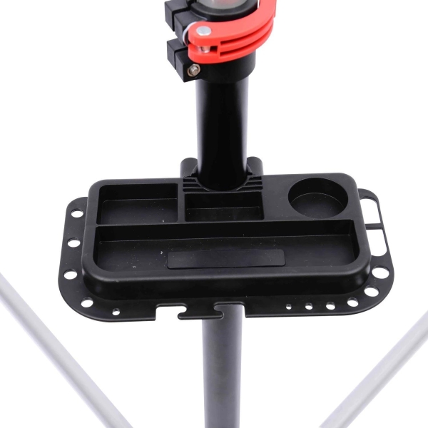 HOMCOM Suporte de Reparação de Bicicleta Portátil Suporte para Bicicleta com Altura Ajustável 109-180cm Giratório 360° Bandeja de Ferramenta até 30kg 100x66x180cm Preto - Image 5