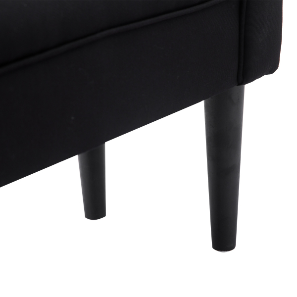 HOMCOM Banco de Pé de Cama Banco com Braços Curvados Estofado e Pés de Madeira Carga Máxima 130kg 102x31x51cm Preto - Image 8