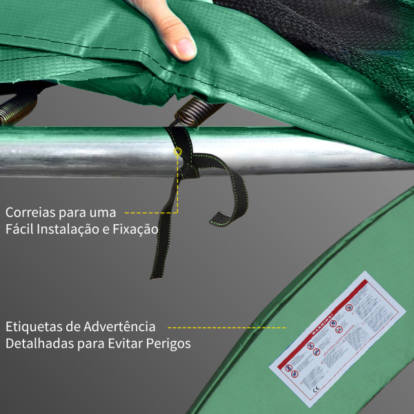 HOMCOM Cobertura de Proteção Ø366 cm de Borda de Trampolim Espuma de Proteção para Trampolim para Exterior Verde - Image 6