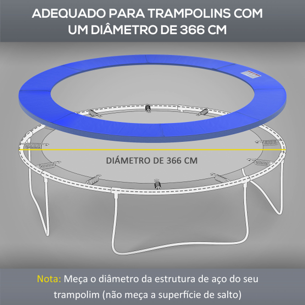 HOMCOM Cobertura de Proteção Ø366 cm de Borda de Trampolim Espuma de Proteção para Trampolim para Exterior Azul - Image 5