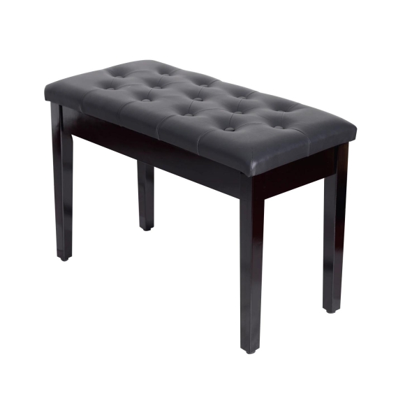 HOMCOM Banco de Piano Banco para Piano com Espaço de Armazenamento Assento de Couro Sintético Acolchoado76x36x50cm Preto