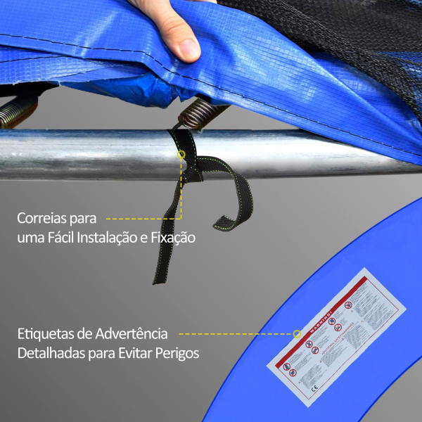 HOMCOM Cobertura de Proteção Ø366 cm de Borda de Trampolim Espuma de Proteção para Trampolim para Exterior Azul - Image 6