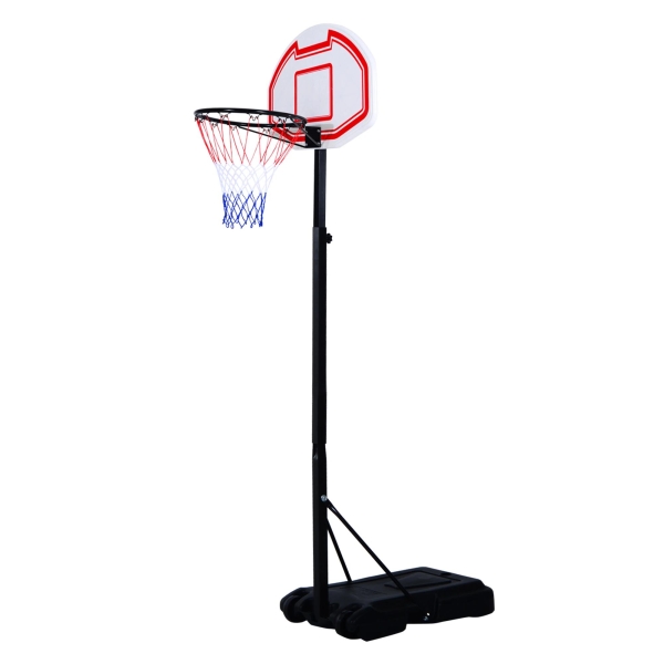 HOMCOM  Tabela de basquetebol dobrável e ajustável em altura 150-210 cm branco preto e vermelho - Image 8
