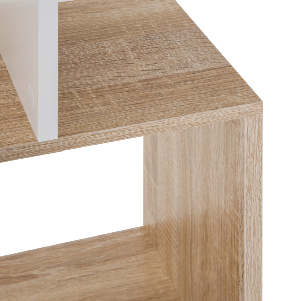 HOMCOM Estante para Livros Estante Alta de Parede com 5 Níveis em Forma de S Desenho Moderno 60x24x184,5cm Branco e Madeira - Image 8