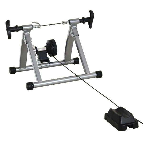 HOMCOM Rolo Bicicleta para treinamento de ciclismo Ajustável Treinador de Ciclismo  Cor Prateada  Estrutura de Aço - 54,5x42,2x39,1 cm - Image 7