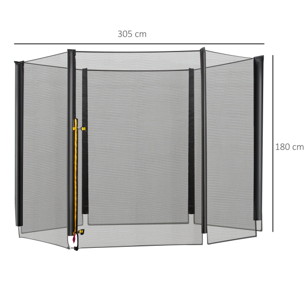 HOMCOM Rede de Segurança para Trampolim Rede de Substituição para Trampolins Ø305x180 cm Preto - Image 3
