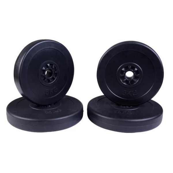 HOMCOM Conjunto de 4 discos de peso de 5 kg e 10 kg com orifício de Ø25 mm preto - Image 8