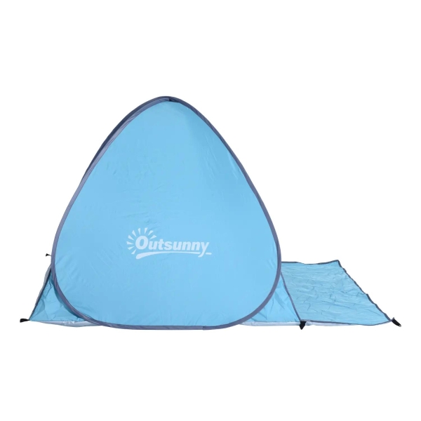 Outsunny Tenda de campismo para praia Camping Picnic Azul - Poliéster e Aço - 200x150x119 cm - Image 7