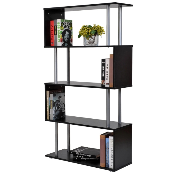 HOMCOM Estante Moderno de amplo espaço de armazenamento para Escritório 80x30x145 cm preto - Image 6