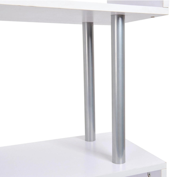 HOMCOM Estante moderna para escritório Estante de livros 145x80x30cm branco - Image 7