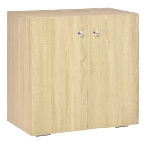 HOMCOM Aparador de Sala de Estar com 2 Portas Armário Auxiliar com 2 Prateleiras para de Livros Roupa Brinquedos Estilo Moderno 70x39x70cm Madeira natural