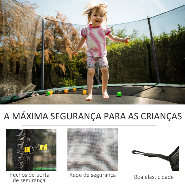 HOMCOM Rede de Segurança para Trampolim Rede de Substituição para Trampolins Ø305x180 cm Preto - Image 5