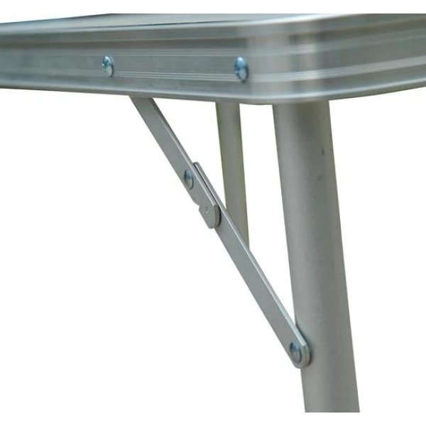 Outsunny Mesa de Campismo Dobrável Convertível em Mala com Altura Ajustável para Piquenique 120x60-54-70cm Prata - Image 9