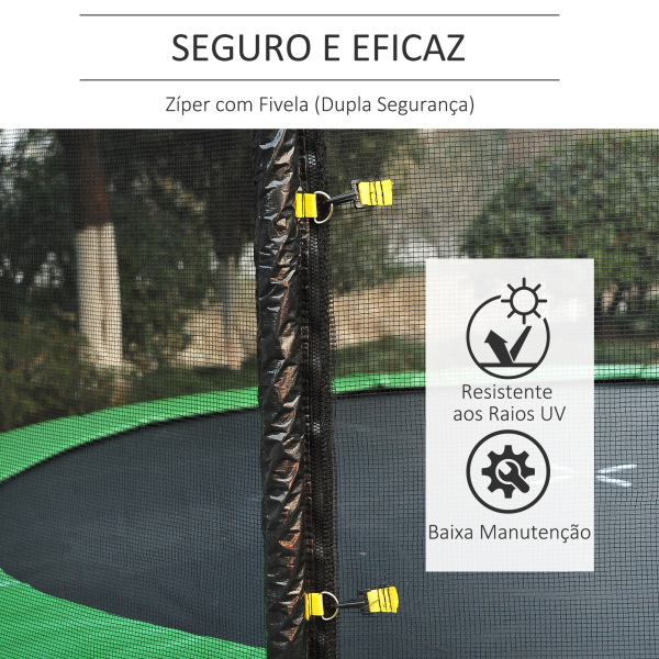 HOMCOM Rede de Segurança para Trampolim Rede de Substituição para Trampolins Ø366x180 cm Preto - Image 6