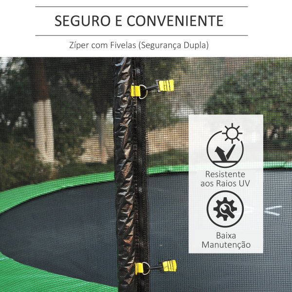 HOMCOM Rede de Segurança para Trampolim Rede de Substituição para Trampolins Ø305x180 cm Preto - Image 6