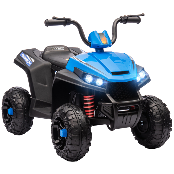 AIYAPLAY Quadriciclo Elétrico para Crianças com Bateria 12V Faróis e Música Carga 30 kg 85x55,5x62 cm Azul