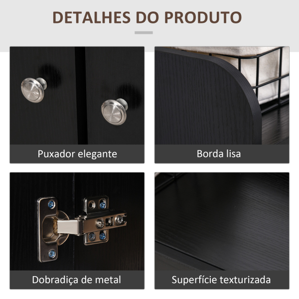 HOMCOM Sapateira com 2 Portas Prateleiras Interiores e 4 Prateleiras Exteriores com Altura Ajustável 83x30x90 cm Preto - Image 6
