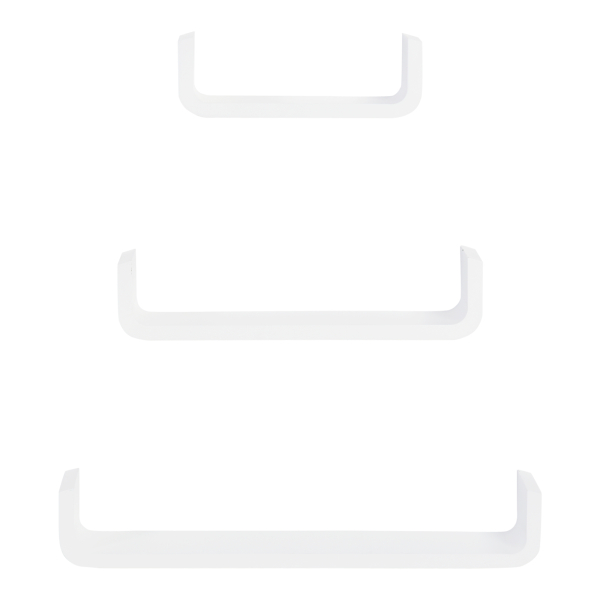 HOMCOM Conjunto de 3 Prateleiras Flutuantes 60/45/30x15x10 cm Prateleiras de Parede para Armazenamento de Livros Fotos Decoração para Sala de Estar Corredor Dormitório Branco - Image 9