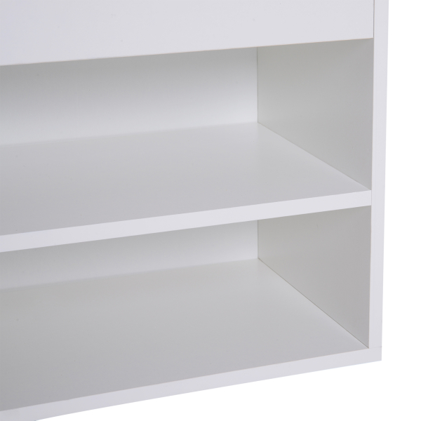 HOMCOM Banco Sapateira com Armazenamento Gaveta Prateleira e Assento Acolchoado para Entrada Estilo Moderno 80x30x47cm Branco - Image 8