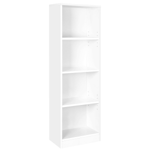 Estante VASAGLE de 4 níveis com prateleiras ajustáveis, estante infantil e unidade de armazenamento para estudo e escritório em casa, 40 x 24 x 121,5 cm, branca LBC104W