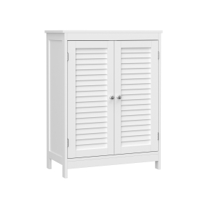 Armário de banheiro VASAGLE, armário de banheiro, armário de armazenamento com 2 portas, com 2 prateleiras ajustáveis, estilo escandinavo, branco BBC340W01
