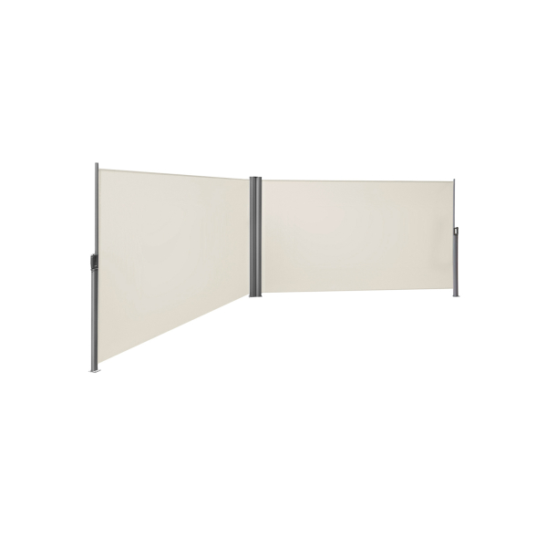 SONGMICS 1,8 x 6 m (A x C), toldo lateral duplo, toldo lateral retrátil, proteção de privacidade, proteção solar, persiana lateral, para varanda, pátio, terraço e jardim, bege GSA360E