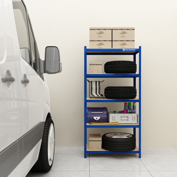 Estante metálica de 5 prateleiras para arrumação. | SONGMICS | 150 x 75 x 30 cm | azul | GLR30Q. - Image 3