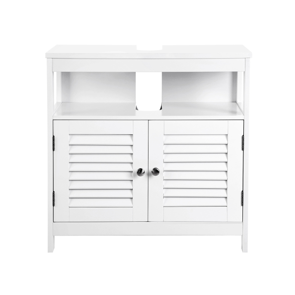 Móvel de lavatório para casa de banho com amplo espaço de arrumação. | VASAGLE | 60 x 30 x 60 cm | branco | BBC02WT. - Image 2