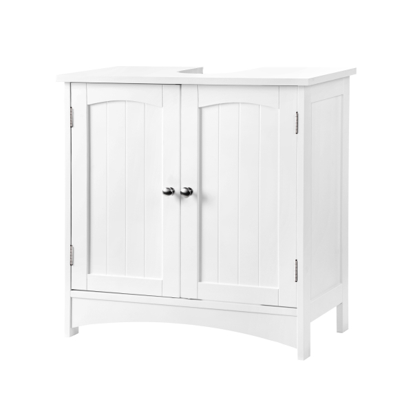 Armário de lavatório com prateleira ajustável para casa de banho | VASAGLE | 60 x 30 x 60 cm | branco | BBC01WT.