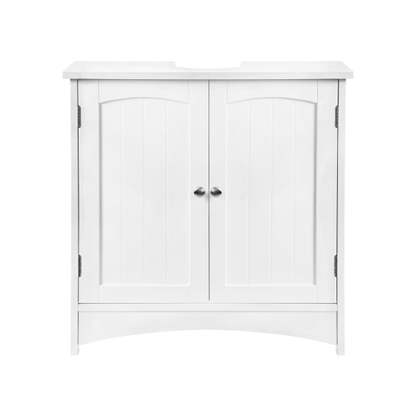 Armário de lavatório com prateleira ajustável para casa de banho | VASAGLE | 60 x 30 x 60 cm | branco | BBC01WT. - Image 2