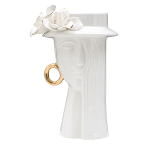 VASO MULHER ELEGANTE PORCELANA 15X13,3X23,5 CM