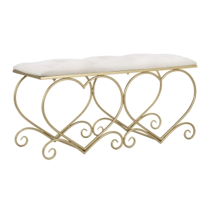 BANCO CORAÇÃO CREME 105X37,5X51,5 CM