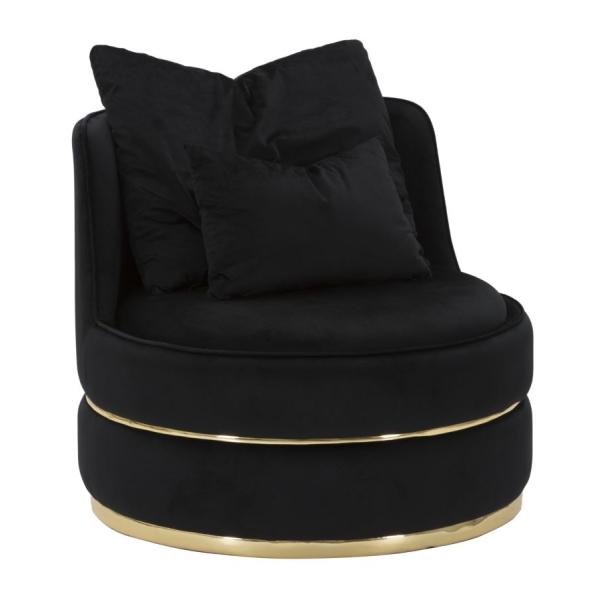 POLTRONA PARIS SPACE PRETO/DOURADO CM Ø 84X72