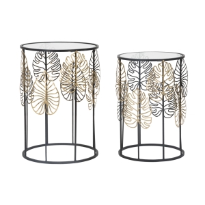MESAS DE FOLHAS CASAL GLAM CM Ø 38X55-33X50