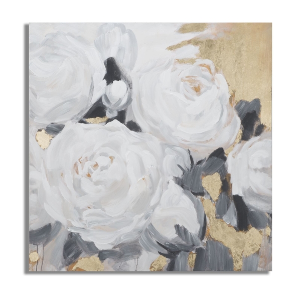 PINTURA SOBRE TELA FLOR BRANCA -A- 90X3,7X90 CM