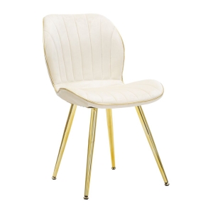 CADEIRA ESPAÇO PARIS CONJUNTO CREME/OURO 2 PCS CM 46X58X77