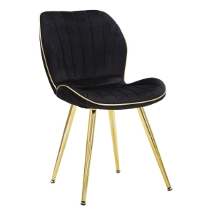 CADEIRA ESPAÇO PARIS PRETO/DOURADO CONJUNTO 2 PCS CM 46X58X77