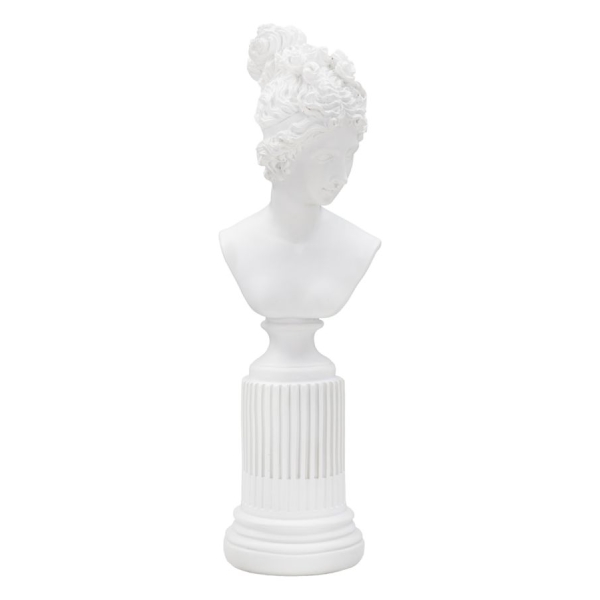 ESCULTURA ESTÁTUA DE MULHER COM PEDESTAL 11X10,5X35,5 CM