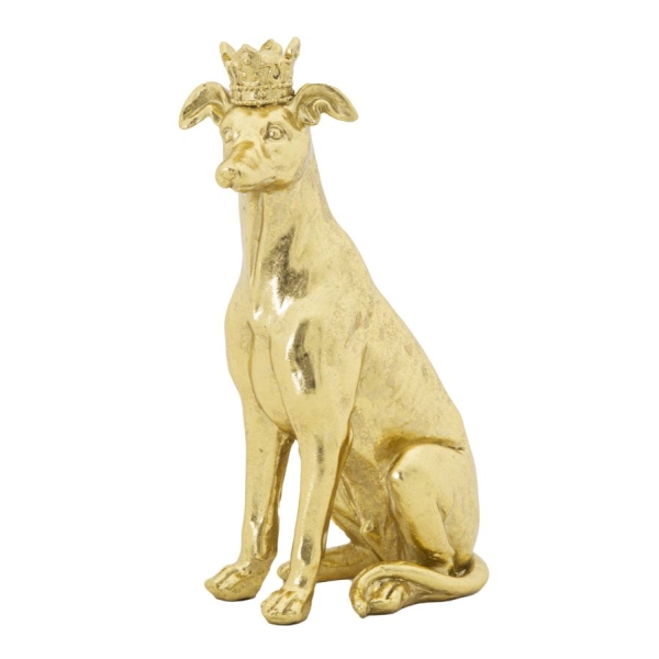 CÃO C/COROA OURO CM 20X12.5X33